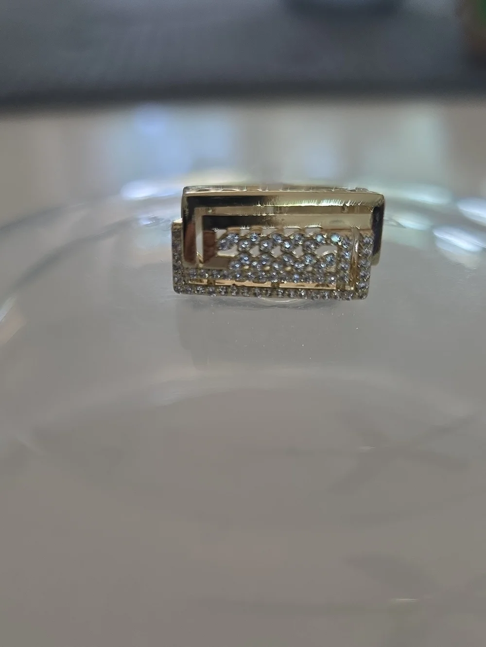 14k Gold Plated Pavé Rectangular Clip-On Earring - Women's Jewelry